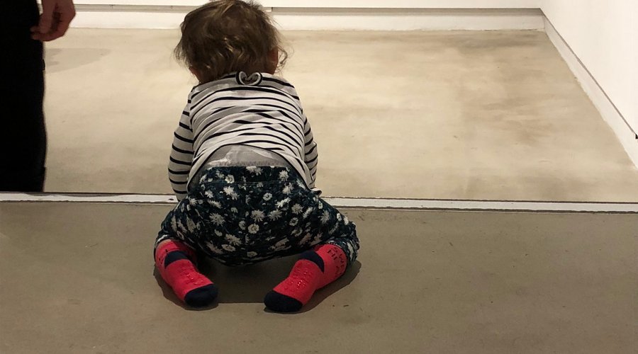 Checking out Silvana Bruni's "Meditations in Motherhood" exhibit at Gallery Stratford Summer 2018