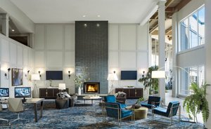 DoubleTree by Hilton Burlington Vermont in South Burlington, image may contain: Fireplace, Indoors, Living Room, Home Decor