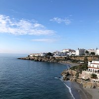 Beach view from the center of Nerja