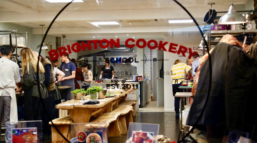 Brighton Cookery Club session in prgress