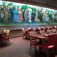 Mural on wall in dining area