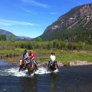 The river ride is one of our most popular rides.  Note the snow on Conejos Peak in the far background.
