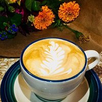 cappuccino and flowers