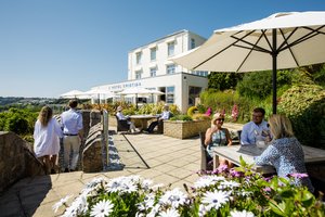 Hotel Cristina in Jersey, image may contain: Terrace, Person, Man, Adult