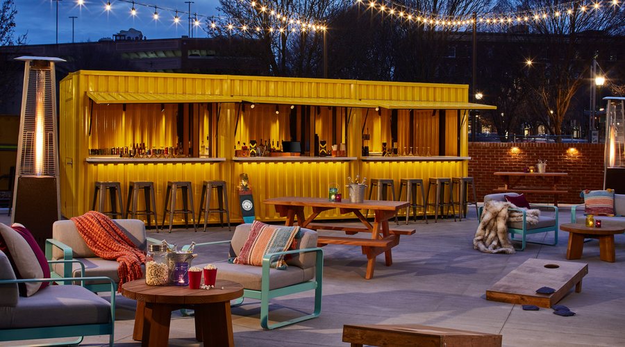 The Container Bar located at Moxy's Railyard is the perfect place to grab your favorite beverage while enjoying our outdoor patio area. 