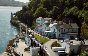 Hotel Portmeirion in Portmeirion, image may contain: Waterfront, Newfoundland, Scenery, Car