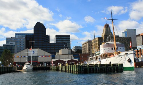 If you're on the water, you'll see our "Grand Old Lady" CSS Acadia, a hydrographic ship built in 1913 and the only ship still floating that survived both World Wars and the Halifax Harbour Explosion.