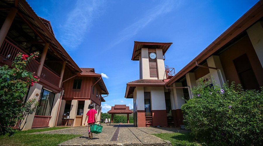 Clock tower is next to the theatre area where our children often play daily or do some of their school activities.