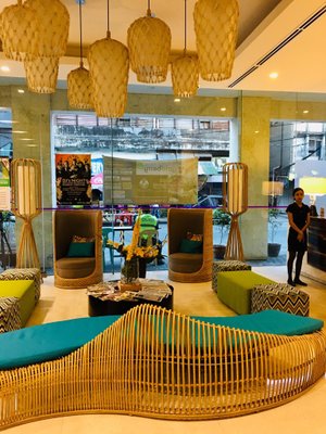 Goldberry Lite Hotel in Panay Island, image may contain: Indoors, Furniture, Lounge, Person
