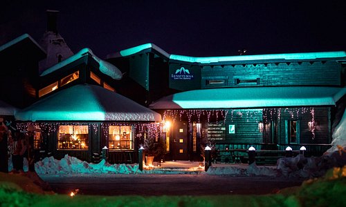 Luvattumaa Lappish restaurant and entrance to the Snow castle