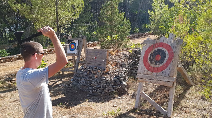Activities for groups on Hvar island -Axe throwing