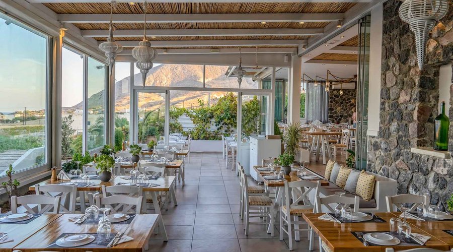 Interior area overlooking our gardens and the Aegean Sea.