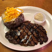 12oz ribeye and baked potato