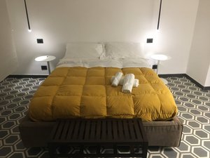 Antichi Ricordi in Sicily, image may contain: Furniture, Bed