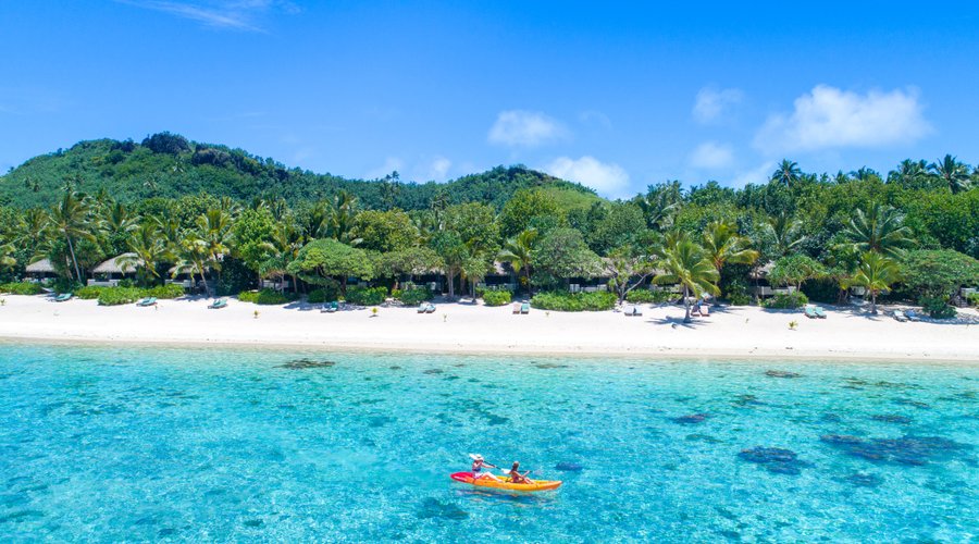 White sand beaches leading to the luxurious resort