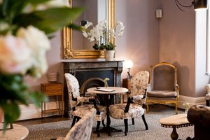 The Hughenden Boutique Hotel in Woollahra, image may contain: Dining Room, Table, Dining Table, Living Room
