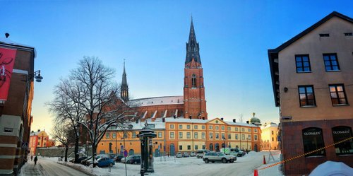 Uppsala domkyrka / Uppsala Cathedral från St Eriks torg, februari 2019. Bild/Photo: Johan Nilsson.
