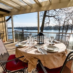 Getting ready for breakfast with a view