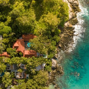 Drone view of the villa 