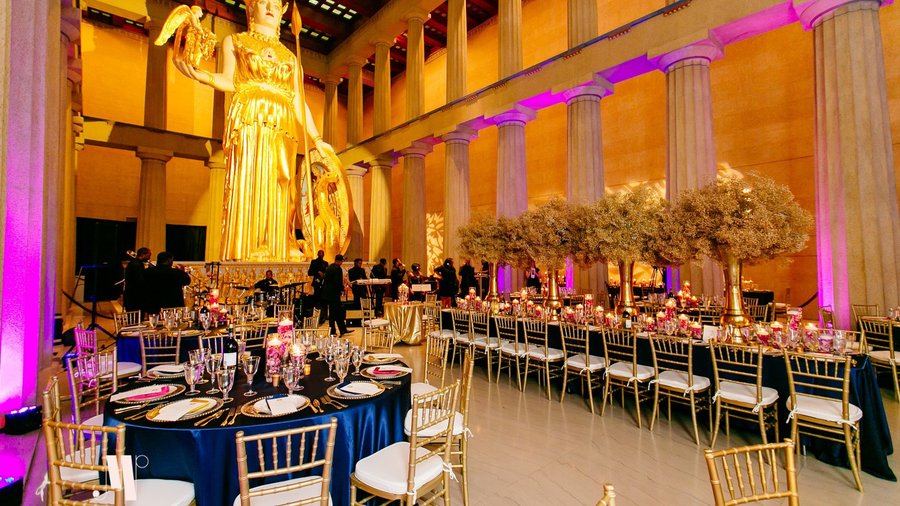 One of our favorite events took place at the foot of our gorgeous Athena statue inside the Parthenon in Nashville. We are lucky to have so many wonderful venue options for our catering clients in Nashville!
