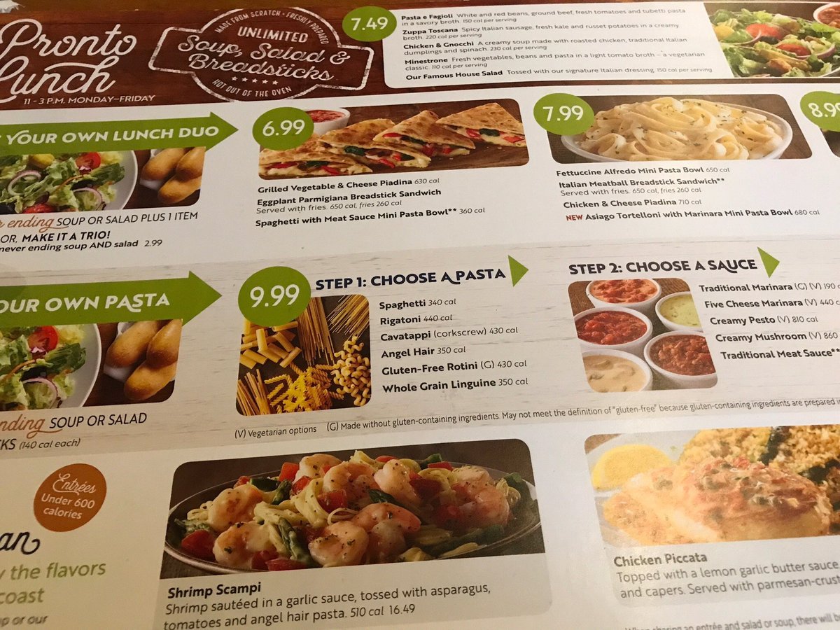 OLIVE GARDEN ITALIAN RESTAURANT, Florence - 375 Cox Creek Pkwy - Menu ...