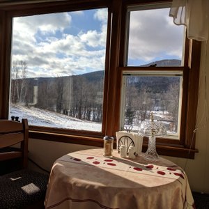Table for two in the sunny dining room (breakfast room).