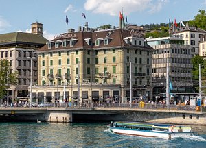 Central Plaza Hotel in Zurich, image may contain: Waterfront, Boat, Neighborhood, Urban