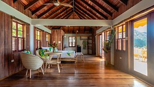 Jungle Bay Dominica in Dominica, image may contain: Wood, Interior Design, Resort, Hardwood