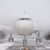 An aircraft undergoing deicing