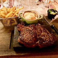 Entrecôte 280 gr. sur ardoise, sublime !