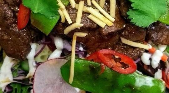 Warm thai beef salad