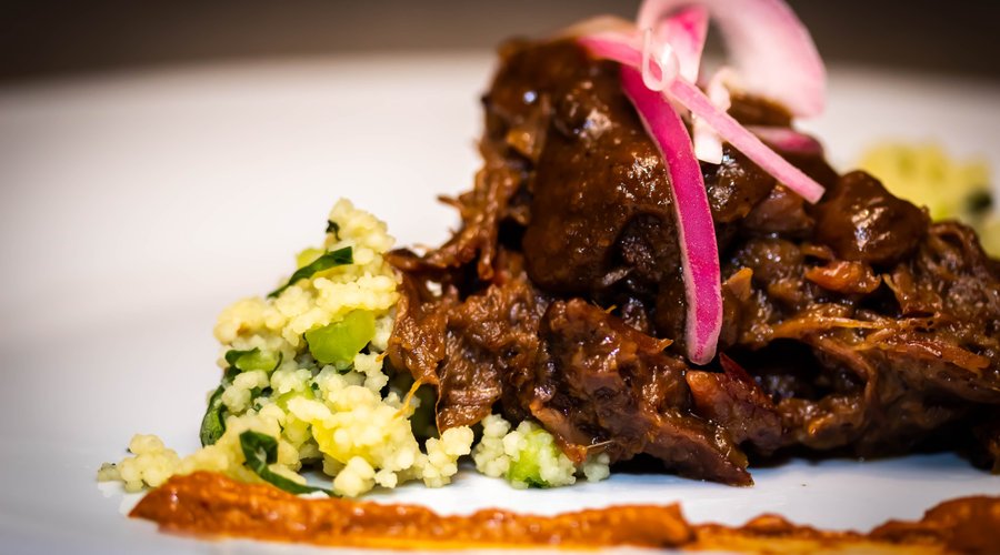 Slow cooked beef with couscous