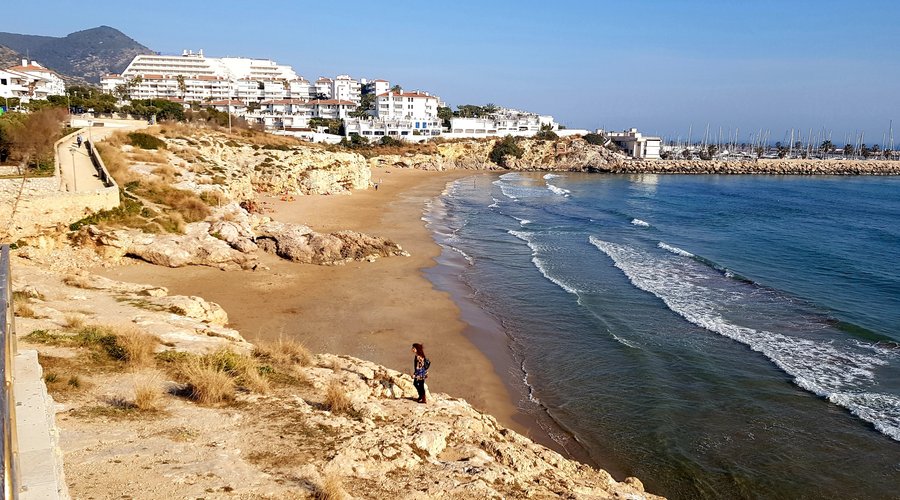 Looking back to the beach from the town side