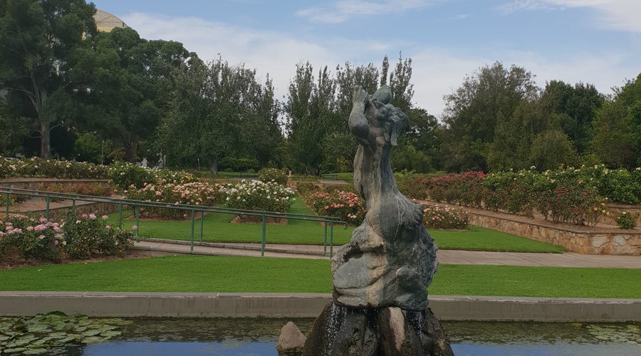 "Pan" water feature in Veale Gardens