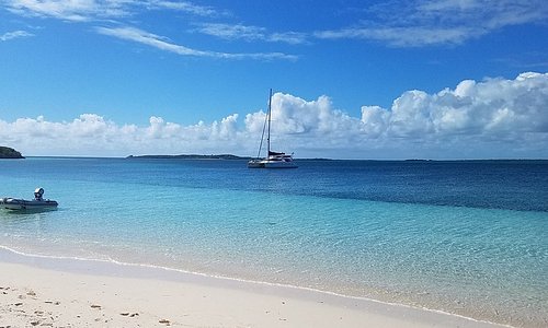 Dinghy to a secluded beach