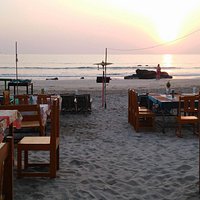 Sunset at Oasis restaurant Ngapali Beach