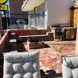 This is the patio outside the room.
