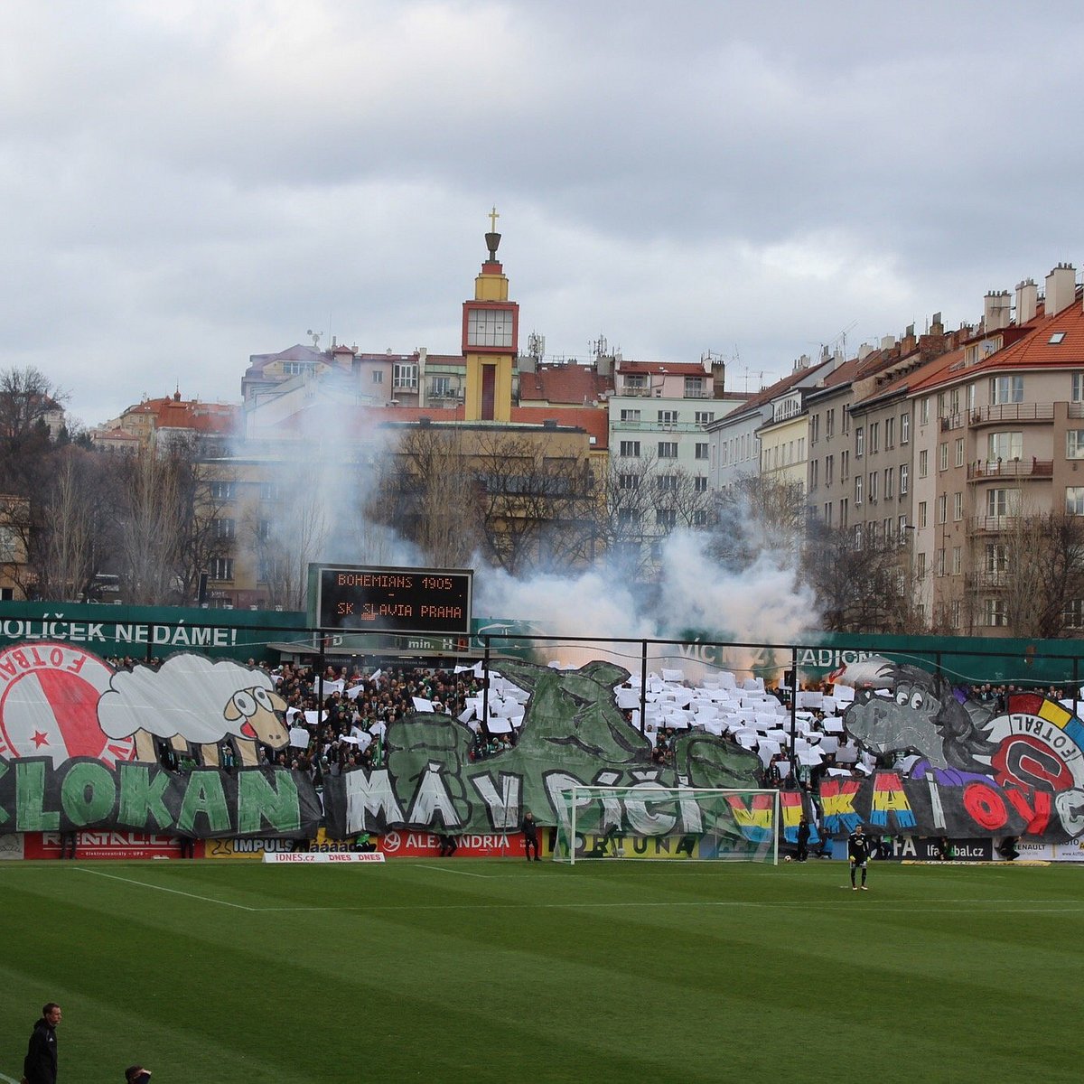 Prague, Czech Republic. 3rd May, 2023. Fans of SK Slavia Praha