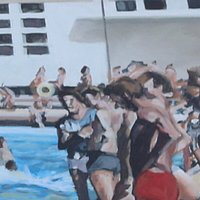 Incroyable, la ville dépense 10 000 Euros pour ce dessin de gosse !!! De loin, c’est joli, mais de prés c’est une horreur ! Voilà encore de l’argent gaspillé ! Il ne faut pas que l’on me dise que cette fresque, c’est de l’art, je dirai que c’est du travail vite bâclé ! Par contre, pour mettre en place une notice explicative dans l’église pour les touristes, la commune n’a pas d’argent ! Une honte !