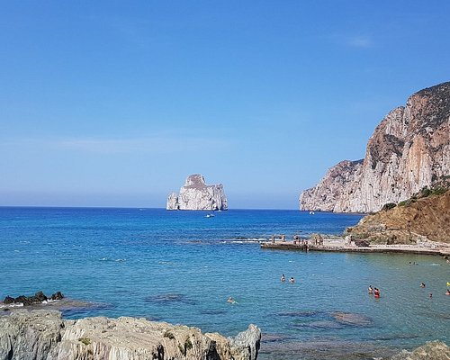 Landscape at Porto Corallo in Nebida and the coast of