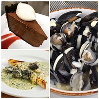 Pluff Mud Pie, Escargot, and Mussels Aioli