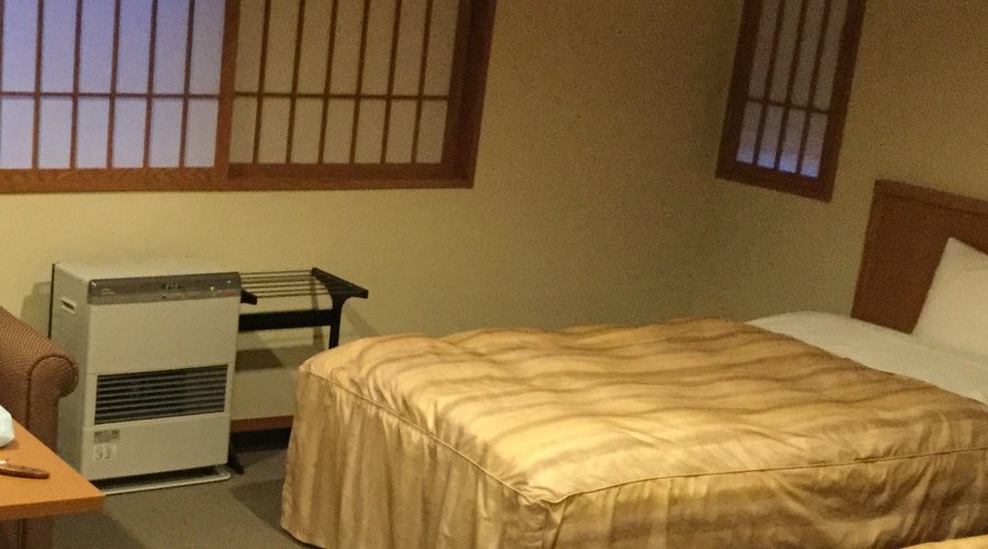 ツインルームで広いです。窓から見える景色は残念です。