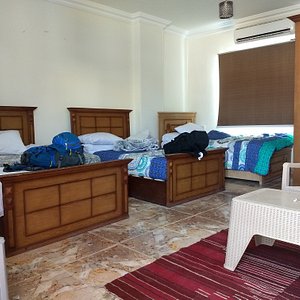 Our bedroom, with 3 confortable beds.