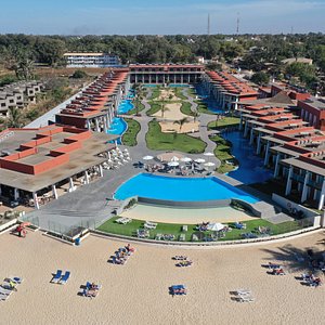 Drone photo of the African Princess Beach Hotel