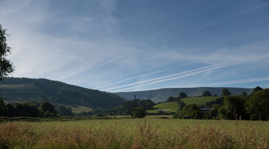 Views towards the Black Mountains from every pitch