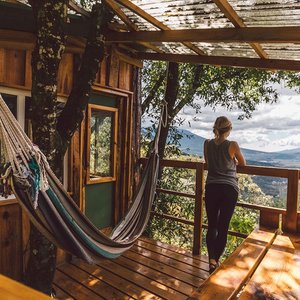 Casa del Encino boasts amazing views of the volcanoes and Panchoy Valley.