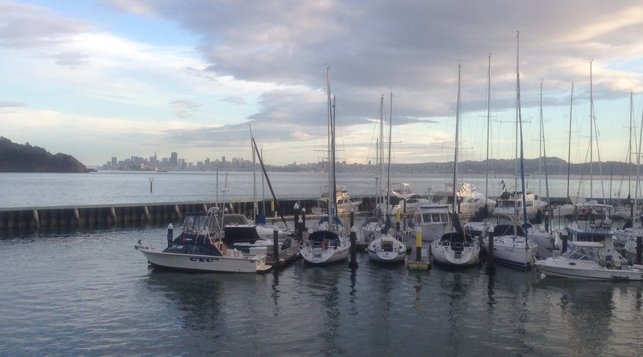 Tiburon, looking south across San Francisco Bay towards The City.