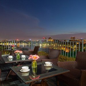 Panorama View from Terrace to Hoan Kiem Lake on 8th Floor