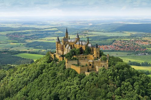 Burg Hohenzollern in Baden Württemberg Bisingen Neogotik Kaiser F_Vintage 01905 