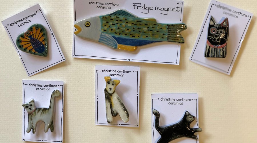 Beautiful quirky ceramic brooches 